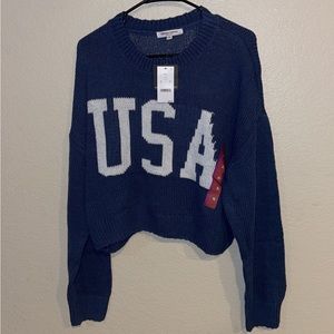 NWT XL USA Grayson/Threads Blue and White Sweater